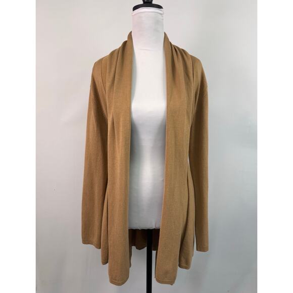 NWT Zara Knit Long Open Front Cardigan Camel Tan Size Medium - Picture 1 of 6